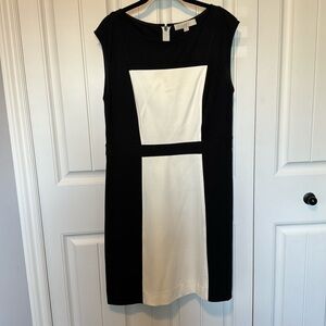 Loft black and white shift dress
